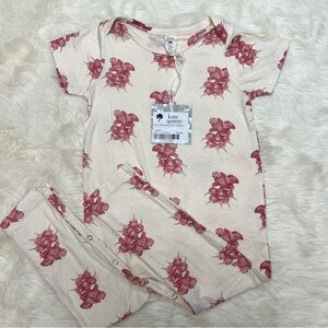 🆕 Kate Quinn Short Sleeve Lap Neck Jumpsuit Bamboo 18-24 Radish